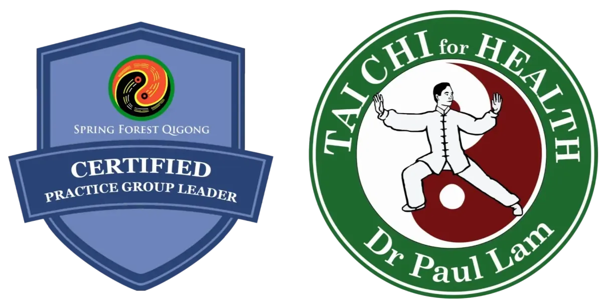 Sifu Edward Armstrong, Spring Forest Qigong Certified Practice Group Leader and Tai Chi for Health certification badges