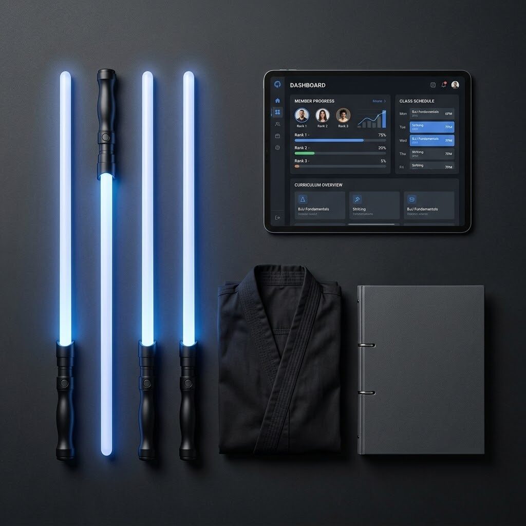 The Field Instructor kit: combat sabers, curriculum, uniform and the Academy Launch System dashboard