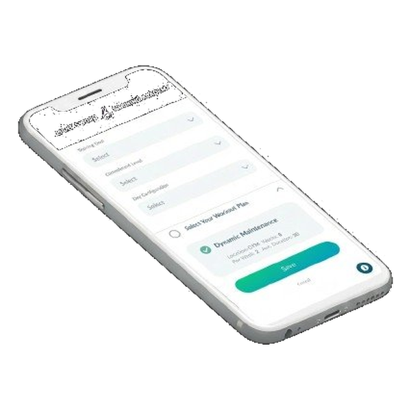 The goal-setting module of the Saber Chi app on a smartphone, showing practice-plan selection.
